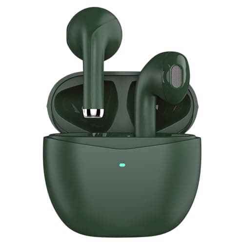WATCHEM Wireless Earbuds Green – Bluetooth 5.0 TWS In-Ear Headphones, IPX5 Waterproof Earphones, Fast Charging Case, Lightweight, Stylish, Small Fit, Sports & Gym Ready
