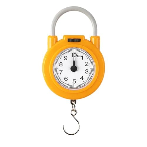 Handwear Scale, 10 Kg Manual Luggage Scale Spring Scale Feather -Scale Scale with Luggage Hook Hängewhaage (Yellow)