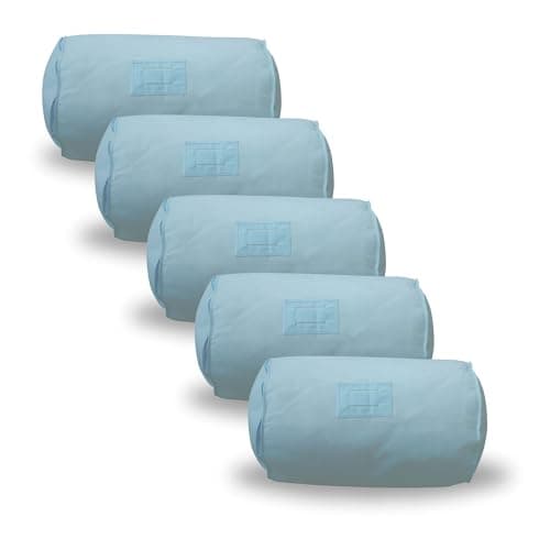Hoesh UK Sky Blue Double Duvet Storage Bag (Pack of 5) - Breathable Cotton Under Bed Blanket, Comforter & Quilt Holder Organizer - Zippered Underbed Duvet Holder for Bedding