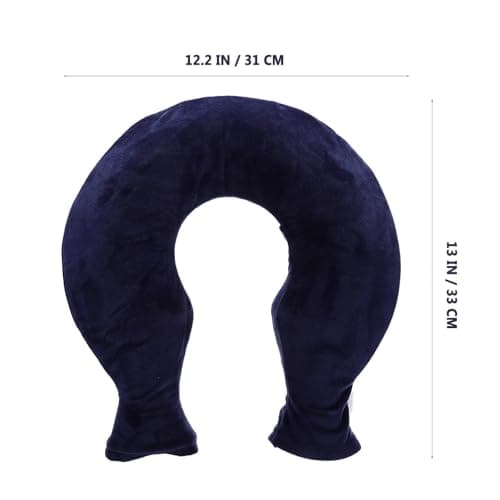 PAMINGONO U Shape Neck Hot Water Bottle with Plush Cover and Silicone Material, Washable Travel Neck Warmer for Office Use, Relax Pressure on Head and Cervical Vertebra, Blue Winter Hot — view 2