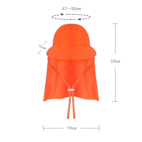 Kids Beach Sun Hat with Neck Flap UPF 50+ Summer Swim Cap with Adjustable Chin Legionnaires Hat Sun Protection Beach Hat Soft Neck Protection Sun Visor Baseball Cap for Travel Holiday Seaside — view 5