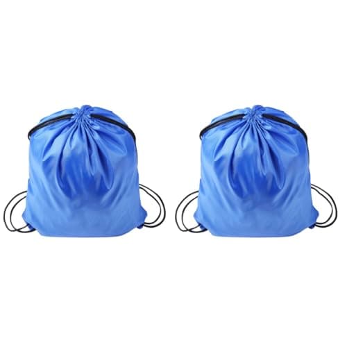 2pcs Waterproof Drawstring Shoe Bag for Swimming Travel Two Pack Blue