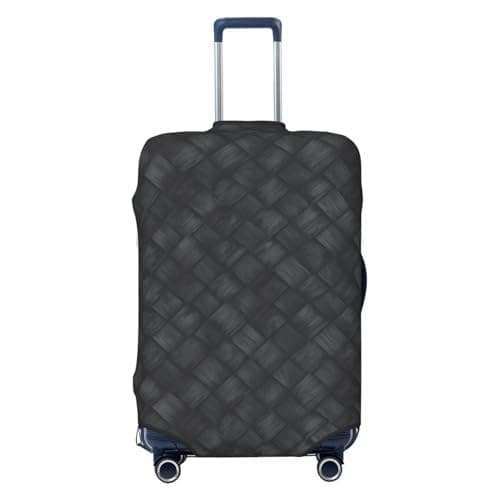 Woshuwo Carbon Fiber Weave Pattern Elastic Travel Luggage Covers Dustproof Scratch-Resistant Suitcase Protector Fit 22-24 Inch