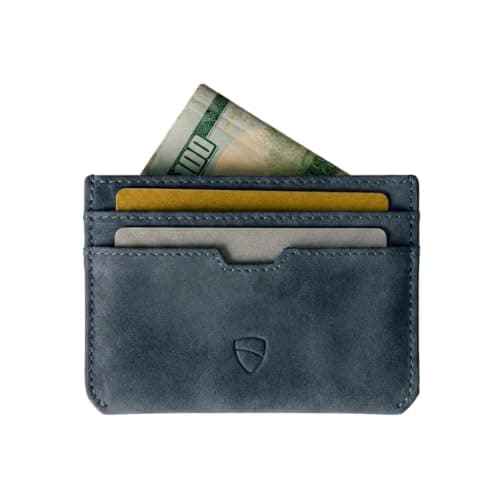 Vaultskin MOORGATE Slim Leather Credit Card Holder, RFID Wallet (Teal)