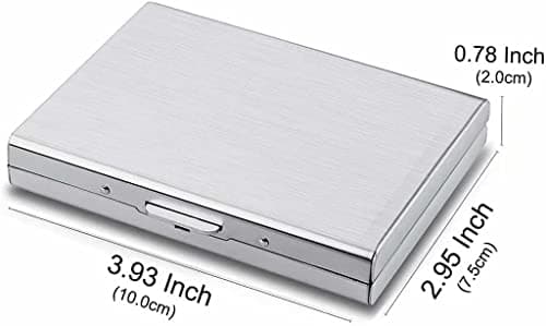 ASKSA Credit Card Holder, Men's RFID and NFC-Blocking Case, 10-Compartment Credit Card Holder, Stainless Steel, Silver — view 5