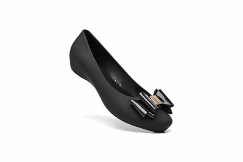 IVACHY Women Girl Black Ballet Shoes Jelly Shoes - Closed Toe Ballerina Pumps- Bow Details- Available Size 3 to 8 — view 4