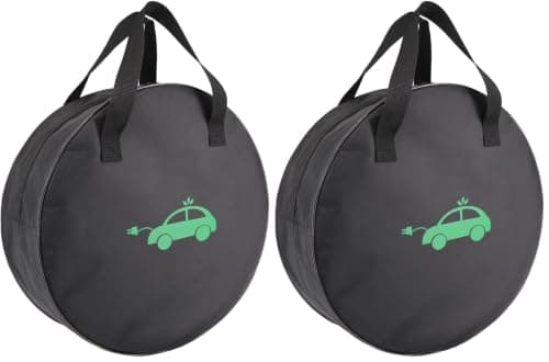 MCEVKELN EV Portable Cable Bag Charging Cable Bag Durable Storage Bag (1680D Nylon) for All Kinds of Cables and Car Accessories Electric Vehicles Charging Cable Organiser (Pack of 2)