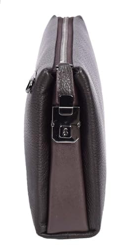 Mens Real Leather Wrist Bag Lockable Clutch Organiser Travel Pouch Thames (Brown) — view 3