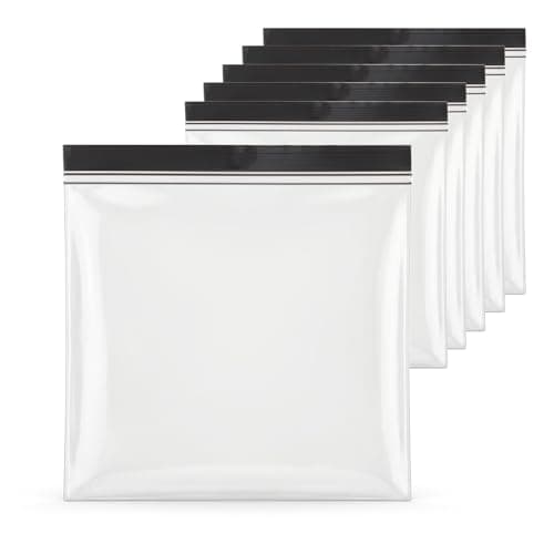 Airport Liquid Bags, 6 Pack Clear Travel Toiletries Bag, 20 x 20cm, Black