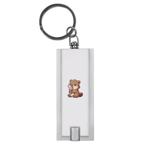 Azeeda 'Beaver With Ice Cream' LED Keyring Torch (KT00054891)