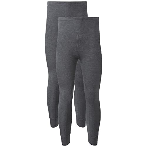 Heatwave® Pack of 2 Men's Thermal Trousers Long Johns Warm Underwear Baselayer, S M L XL XXL Thermals, Small Charcoal — view 4