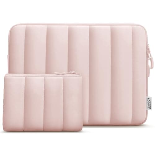 TECOOL Puffy 15.6 Inch Laptop Sleeve Protective Laptop Case 15.6 Inch,Pink