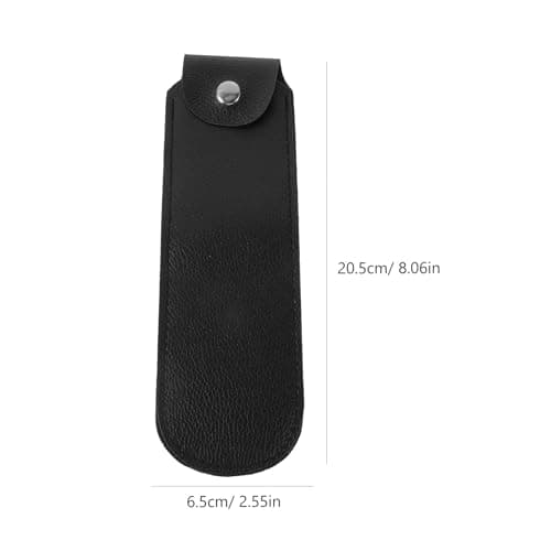 MUELODSIC Portable Genuine Leather Harmonica Pouch for 21 Holes Harmonica Simple and Elegant Design Suitable for Travel and Outdoor Use Easy to Clean Timeless Black Storage Bag — view 2