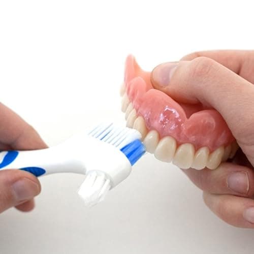Denture Brush, 2 Pcs False Teeth Toothbrush with White Carrying Case, Multi-Tiered Bristles with Comfort Grip Handle for Effective Denture Cleaning — view 5