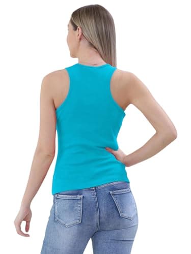 Womens Ribbed Vest Tops Sleeveless Multipack Tank 5 Pack - Set 1 S-M — view 5