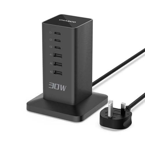 CHARCO 30W Multi USB Charger, 6-Port Phone Charger with 2m Cord
