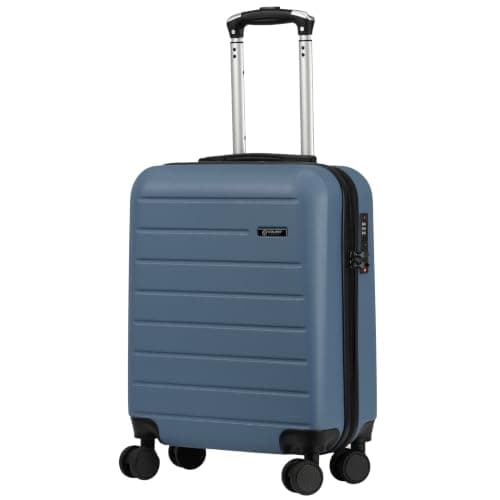 Rocklands® Lightweight 4 Wheel Hard Shell Luggage Suitcase Ryanair Cabin Carry on Travel Bag 55x40x20 (Ice Blue)