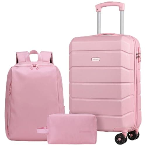 Tavoxda Luggage Sets of 3 Piece, Cabin Suitcase with Backpack &Toiletry Bag