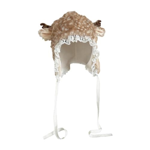 Plush Hat Antler Print Costume Accessory