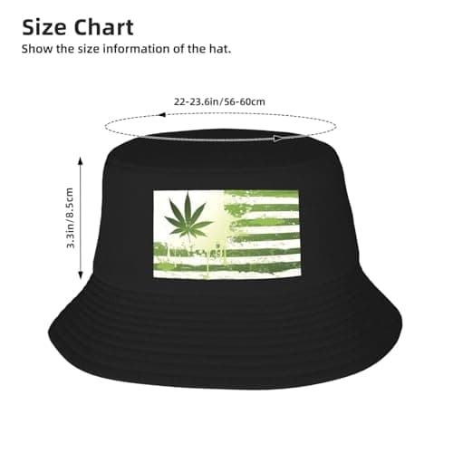 AUGUSTRUSH Breathable Bucket Hat for Adults Outdoor Activities, Grass Pot Leaf, Adult Fisherman's Hat, Foldable Lightweight Fisherman Hat for Hiking & Fishing, Unisex Sun Hat for Beach Camping Travel — view 4