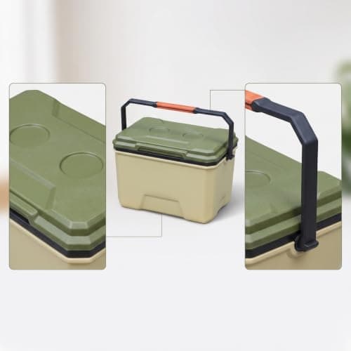 KQFCAZRE Insulated Insulated Container Food Grade Portable Chiller with Handle BPA Ice Chest with Handle for Picnics, Road Trips — view 3