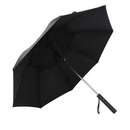 Annadue USB Rechargeable Umbrella with Fan, 2600mAh Power Bank (Black)