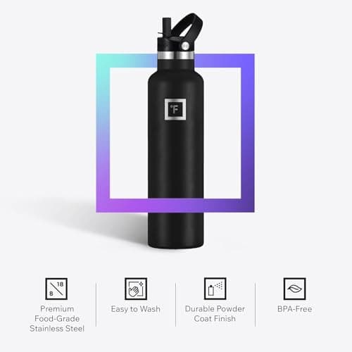 IRON °FLASK Insulated Water Bottle with Straw Lid Narrow - 710ml Cold 24hrs & Hot 12hrs Drinks Double-Walled Stainless Steel Metal Leakproof Travel Sports Gym Camping & Hiking Hydration Flask — view 4
