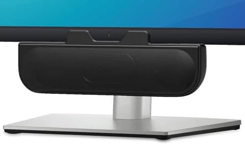 YsyYey USB Stereo PC Speaker with Monitor Clip, Soundbar with Enhanced Bass, Passive Radiator & 3-Button Control, Plug and Play – Windows/macOS, Home Office & Zoom