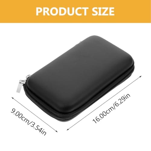 Amosfun Hard-shell Electronics Case for Portable Hard Drives Shockproof Tech Organizer Bag with Multiple Compartments Travel Cable Pouch for USB Cables Earphones and Power Adapters Black — view 2