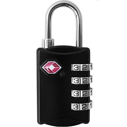 Desired Tools Luggage Locks TSA Approved (1 Pack), 4-Digit TSA Locks for Luggage, Locker, Suitcase, Backpack, School Bag, & Travel Bag - Portable, Rust-Resistant, & Secure Combination Lock, Black