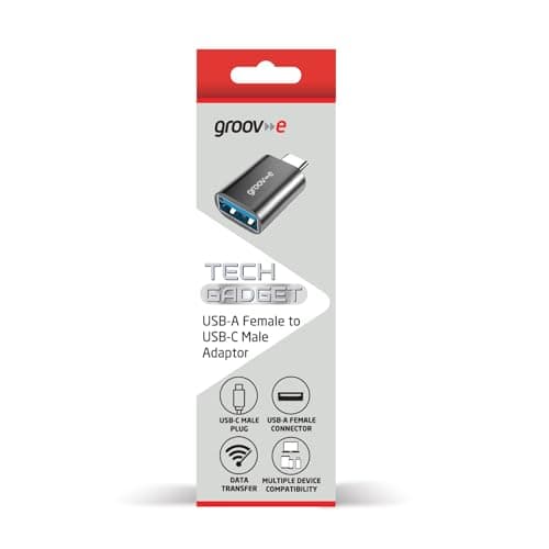 groov e USB-A to USB-C Adapter - Compact Converter for Connecting USB-C Cables to USB-A Ports on Computers and Chargers - Silver — view 2