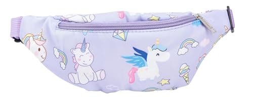 Dzxin Fanny Pack,Kids Bum Bag Bumbag Cartoon Hipsack Belt Bag Waist Bag Fanny Pack Fabric Nylon Money BeltCrossbody Chest Bag for Children Grils Boys Running Hiking Travel Sports (Purple Unicorn) — view 4