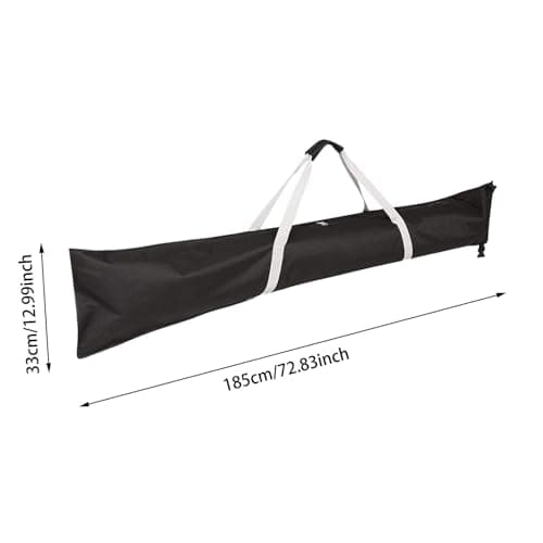 Ski Storage Bag 185cm, Ski Carrier Bag Waterproof Transport Organizer for Skiing and Snowboard, Portable Durable Snowboard Protection for Car, Travel, Winter Sports Gear Storage (Black 1 piece) — view 2
