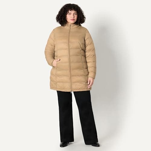 Amazon Essentials Women's Lightweight Water-Resistant Packable Hooded Puffer Jacket (Available in Plus Size), Mushroom Brown, S — view 6