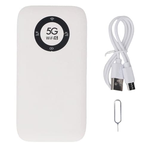Omquot Portable WiFi Device with Mobile 5G Hotspot for Use on the Move Suitable for 16 High Speed Devices (White) — view 5