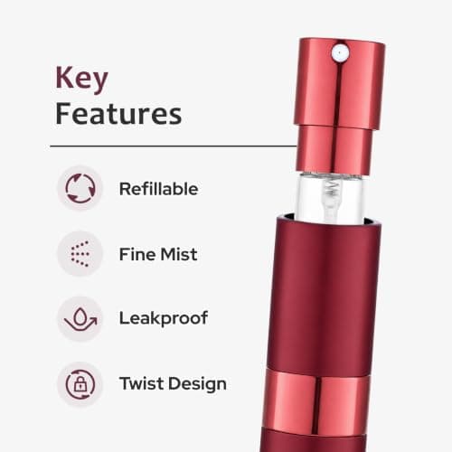Toureal Travel Perfume Atomiser Refillable, 8ml Atomiser Spray Bottle,wine — view 5