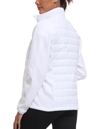MoFiz Womens Jackets Lightweight Quilted Hybrid Puffer Jackets White US L — view 2