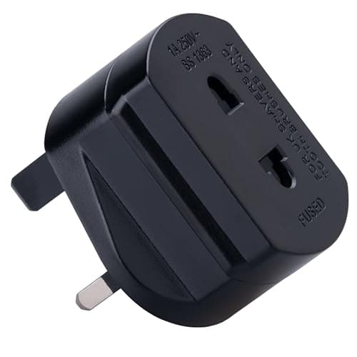 Toothbrush Adaptor Plug UK Charger Adapter Shaver Socket 2 Pin to 3 Pin Electric for Razor Plugs Bathroom Two to Three Prong Charging Tooth Brush Plugs Adapters Electrical Shaving (Black)