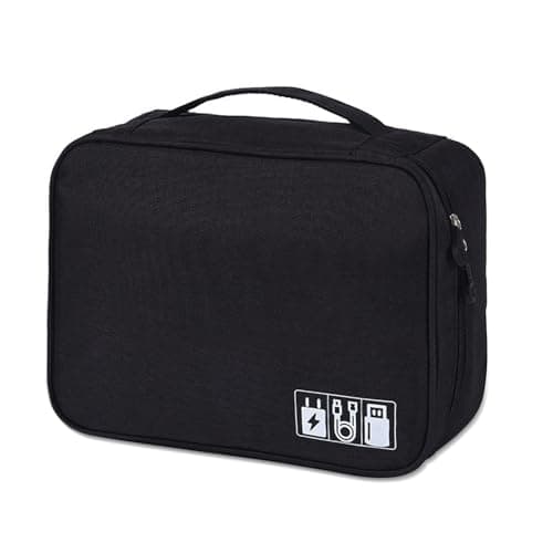 Megcdtr Electronic Organizer, Travel Cable Organiser Bag(Black)