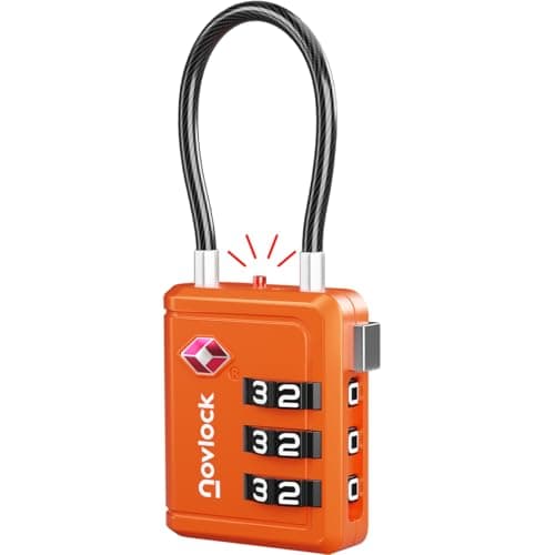 NovLock Suitcase Padlocks, TSA Approved Luggage Locks, Travel Padlocks