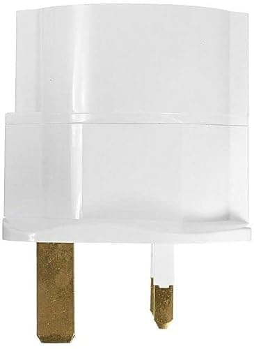 Shuko SCHUKO European 2 Pin to UK 3 Pin AC Mains UK Visitor Travel Power Plug Adaptor Converter WHITE - SINGLE — view 4