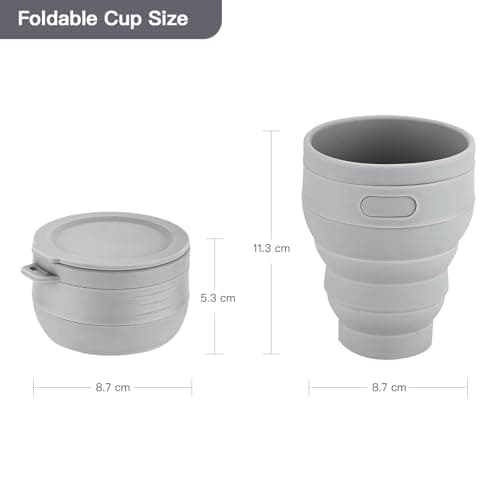 Foldable Mess Kit, ISFORU Portable Collapsible Camping Cups Bowls with Cutlery Set, Microwave Oven Available Food Grade Silicone for Travel Outdoor Hiking and Picnic for 1 — view 3