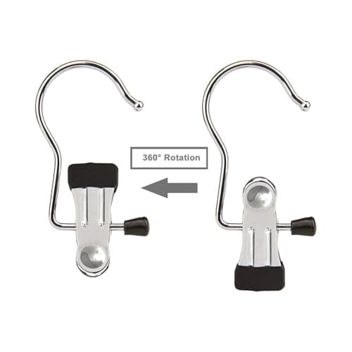 10x Single Metal Clip Hanger – Chrome Accessory Holder for Scarves, Boots, Socks, Gloves, Belts – Rubber-Dipped Grip – Compact, Anti-Rust Hook for Storage, Display, Travel, Retail Use — view 6
