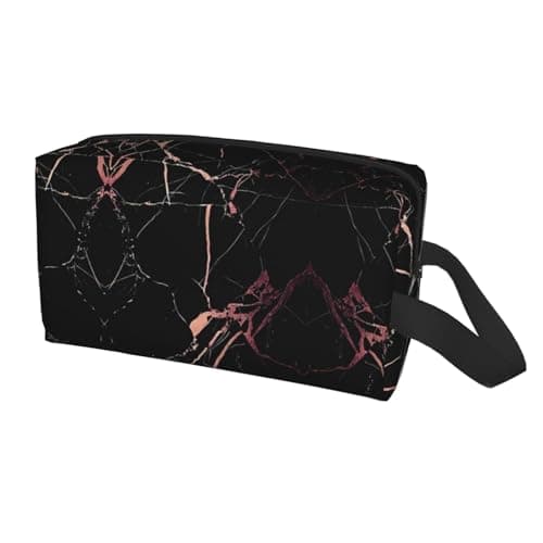 JaoXer Large Travel Cosmetic Bag â€“ Reusable Black rose gold Marble Print Dopp Kit for Toiletries, Portable Organizer for Men and Women, White, One Size — view 2