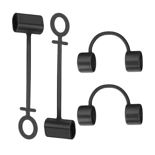 Charger Cable Organizer - 9.5cm Adapter Keeper Set, 4 Pieces Silicone Converter Sleeve, Protective Case | Anti Lost Cable Holder, Portable Travel Home Car Pocket Backpack Black White