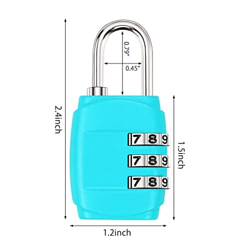 6 Pack Luggage Locks 3 Digit Combination Padlock Codes with Alloy Body for Suitcase Travel Bag Gym Shed Bike Locks — view 2