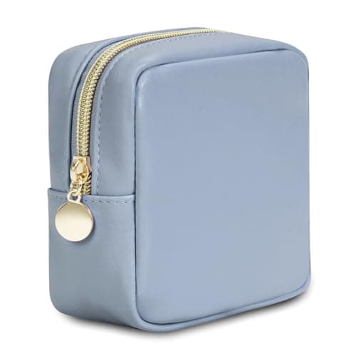 Small Makeup Bag for Handbag Vegan Leather Mini Makeup Pouch for Women