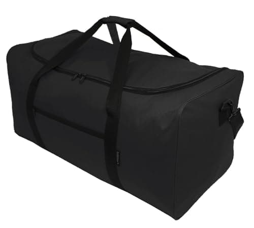 Large 110L Travel Duffel Bag Black Holdall Sports Gym Camping Luggage