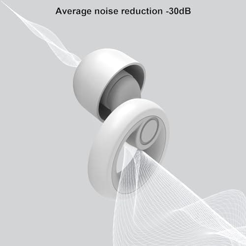 JAYINE Ear Plugs for Sleep, Reusable Soft Silicone Earplugs Hearing Protection, Ear Plugs Noise Cancelling 30dB for Sleeping, Work, Cafes and Travel - Ear Tips in XS/S/M/L - White — view 3