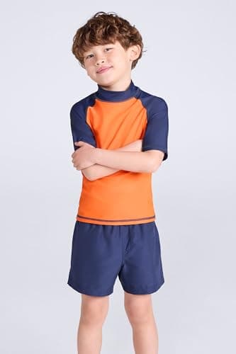 Mountain Warehouse Short Sleeves UPF50+ Kids Rash Vest Burnt Or 7-8y — view 3